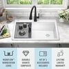 33&rdquo;&nbsp;Granite Composite&nbsp;Workstation Kitchen Sink&nbsp;Drop-In&nbsp;Top Mount Single Bowl with&nbsp;WorkFlow&trade; Ledge and Accessories